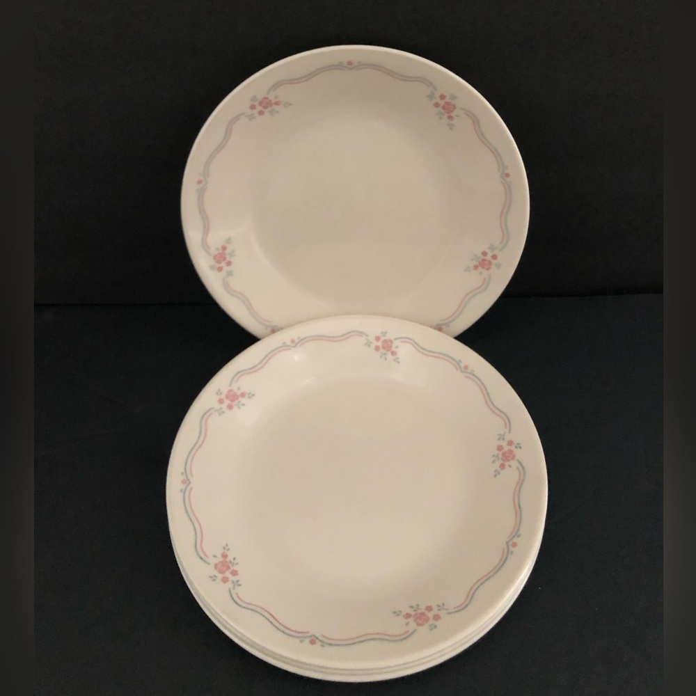 Corelle English Garden 6.75 Inch Bread Salad Dessert Plates Set of Four